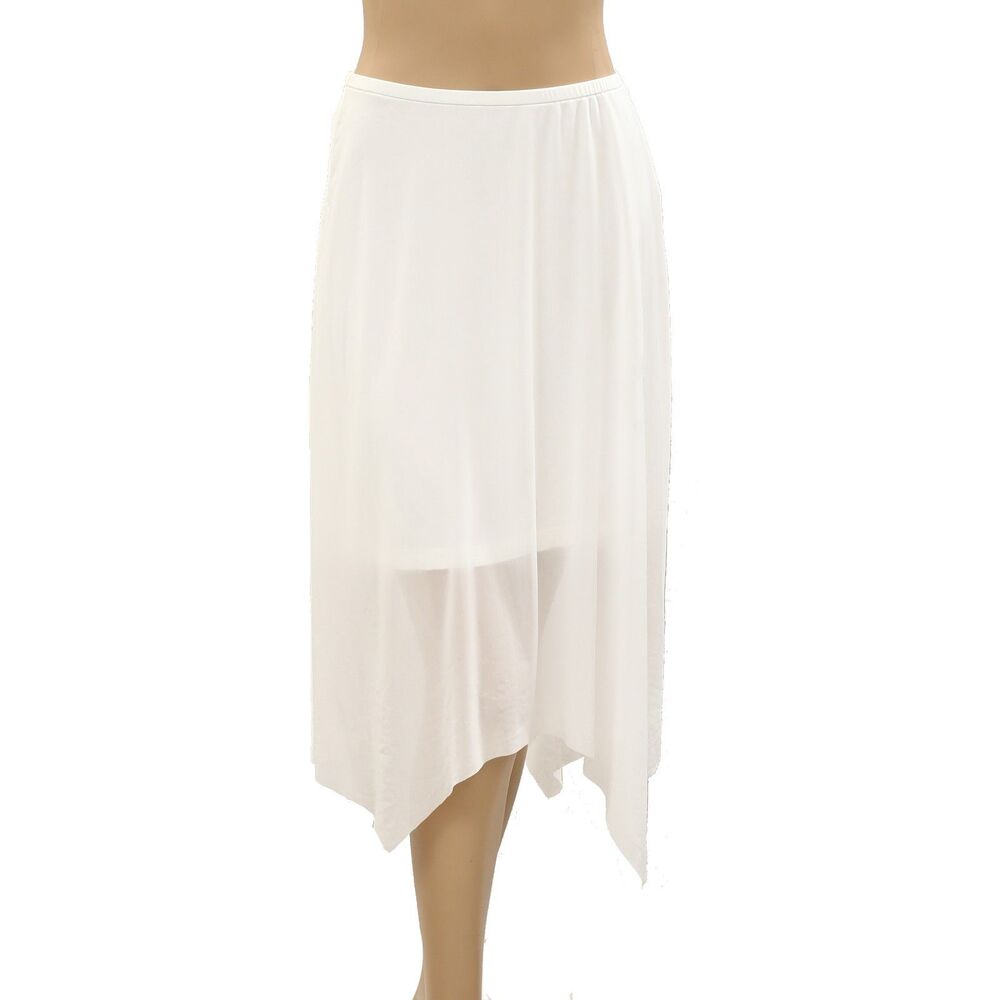 Urban Outfitters UO Never Miss Asymmetric Midi Skirt Mid-Rise White S 287132 - Picture 4 of 8